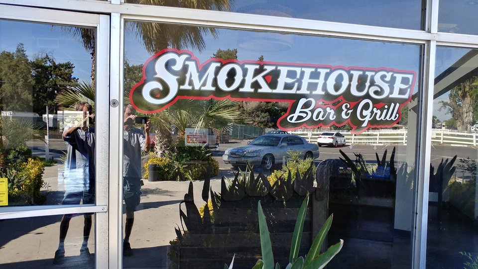 Smokehouse Bar & Grill beside the river in Kingsburg.